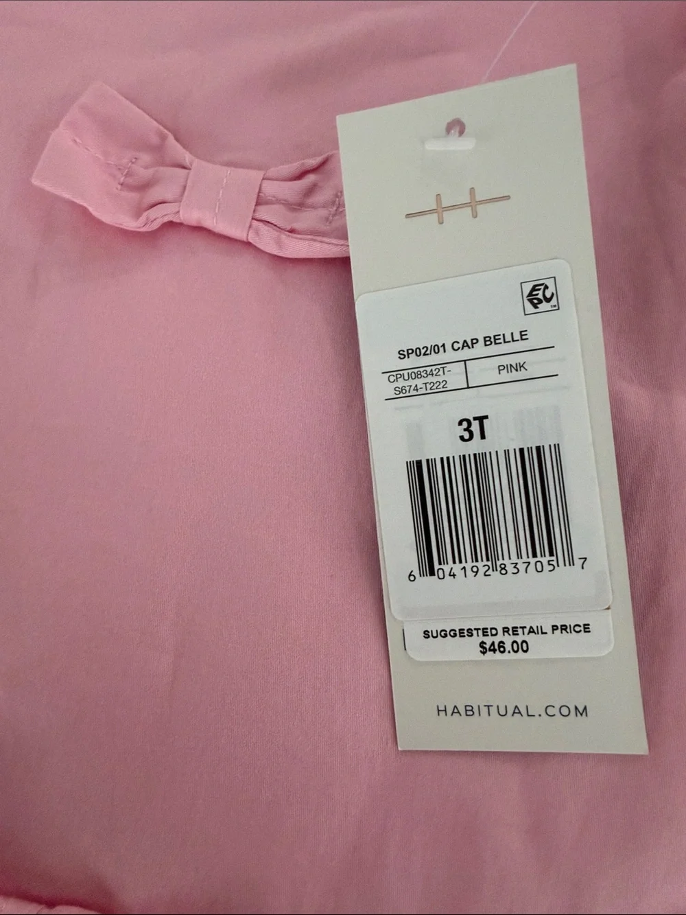 Habitat Pink Sleeveless Bow-Appliqué A-Line Dress 3T